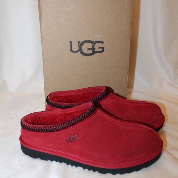 UGG Shoes - NIB UGG YOUTH 4 5 WOMENS 5.5-6 6.5-7 SUEDE SHEARLING LINED SLIPPERS RED BLACK